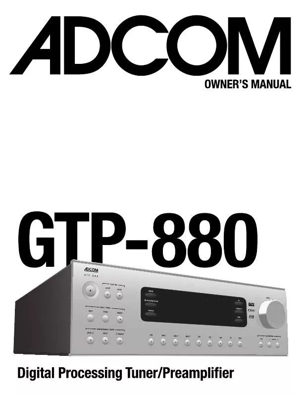 Mode d'emploi ADCOM GTP-880
