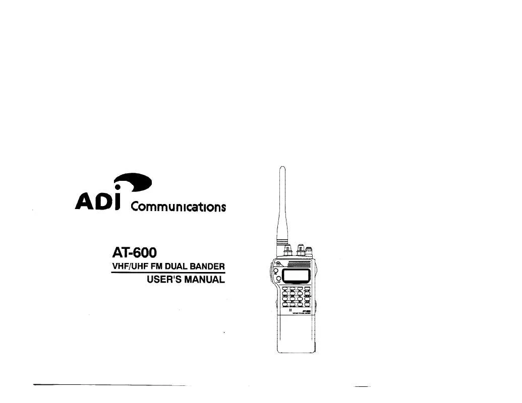 Mode d'emploi ADI COMMUNICATIONS AT-600