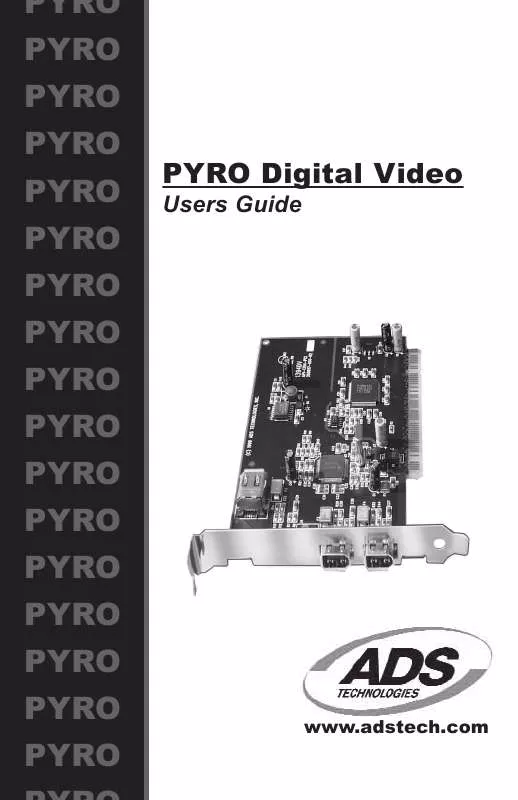 Mode d'emploi ADS TECH API-1394-PCI PYRO DIGITAL VIDEO