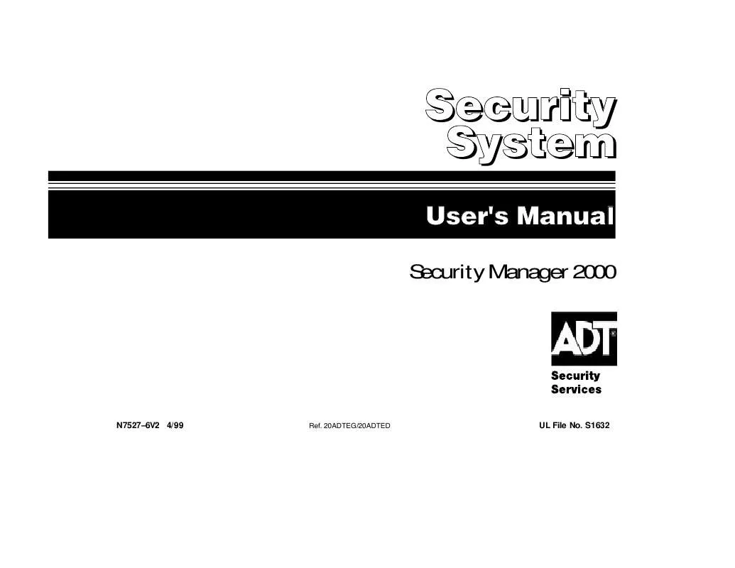 Mode d'emploi ADT SECURITY MANAGER 2000