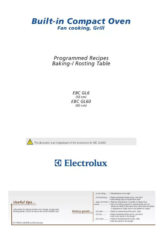 Mode d'emploi AEG-ELECTROLUX EBCGL60WE