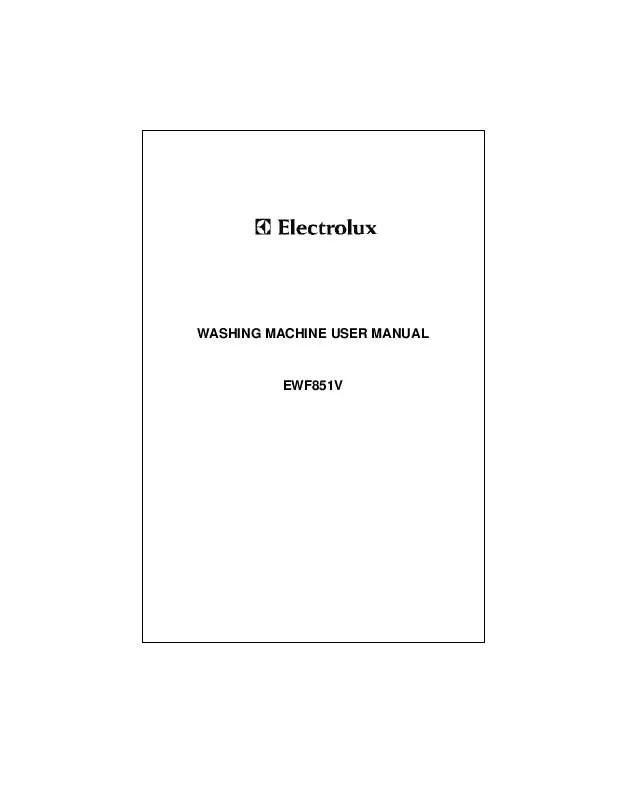 Mode d'emploi AEG-ELECTROLUX EWF851V