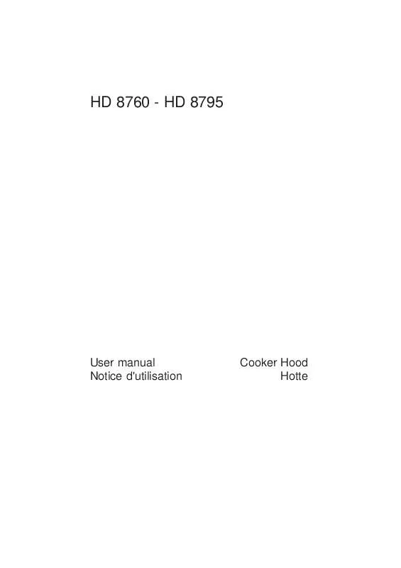 Mode d'emploi AEG-ELECTROLUX HD 8760