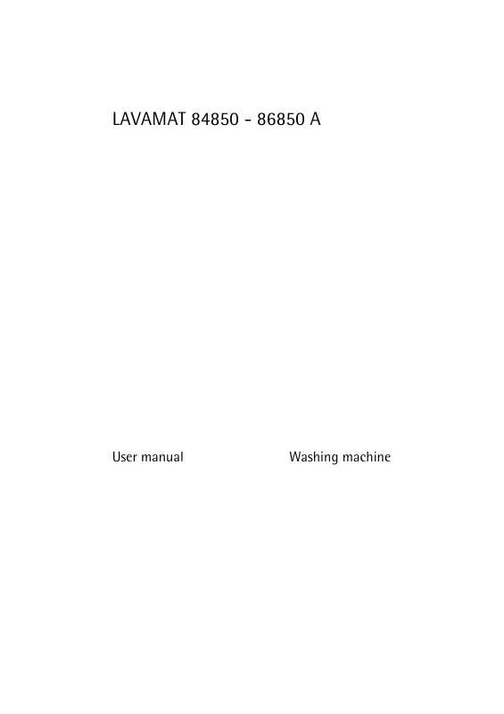 Mode d'emploi AEG-ELECTROLUX LAVAMAT 86850 A