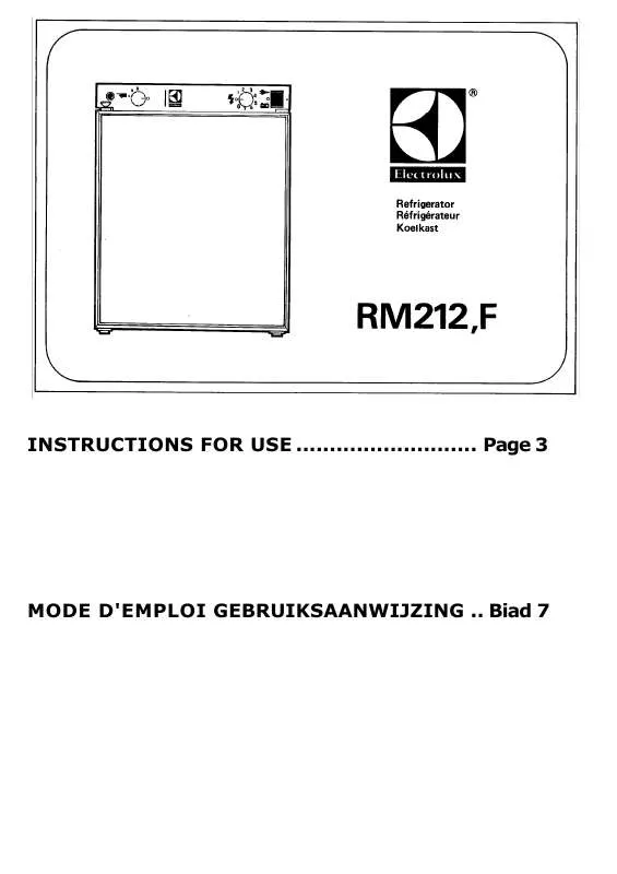 Mode d'emploi AEG-ELECTROLUX RM212F
