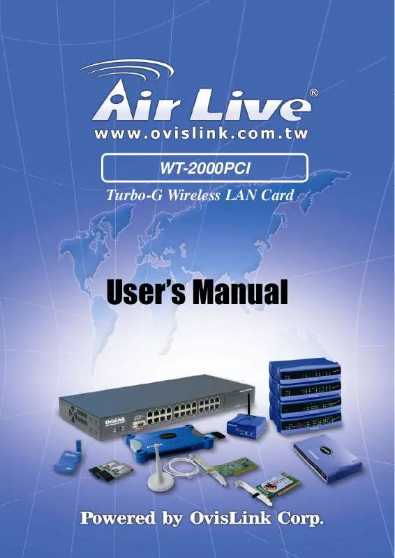 Mode d'emploi AIRLIVE WT-2000PCI