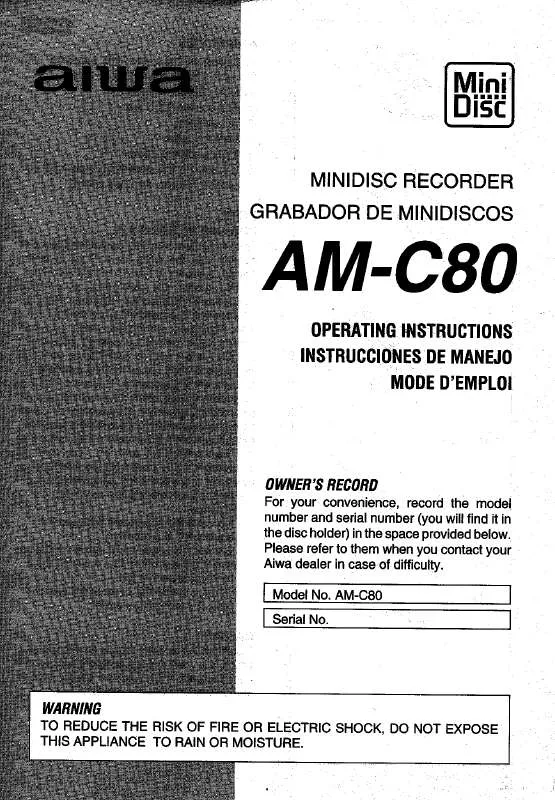 Mode d'emploi AIWA AM-C80