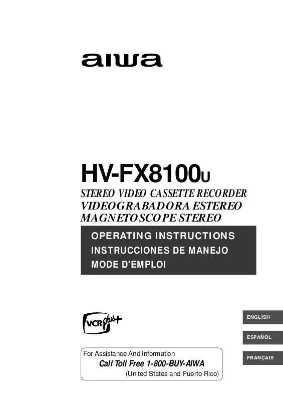 Mode d'emploi AIWA HV-FX8100