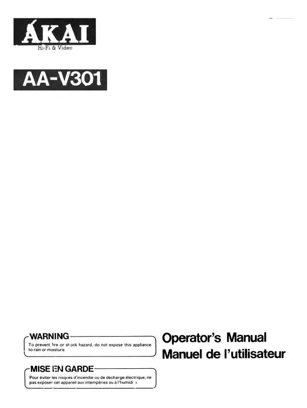 Mode d'emploi AKAI AA-V301