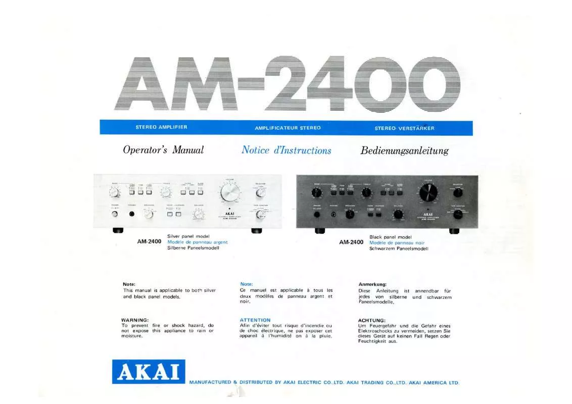 Mode d'emploi AKAI AM-2400