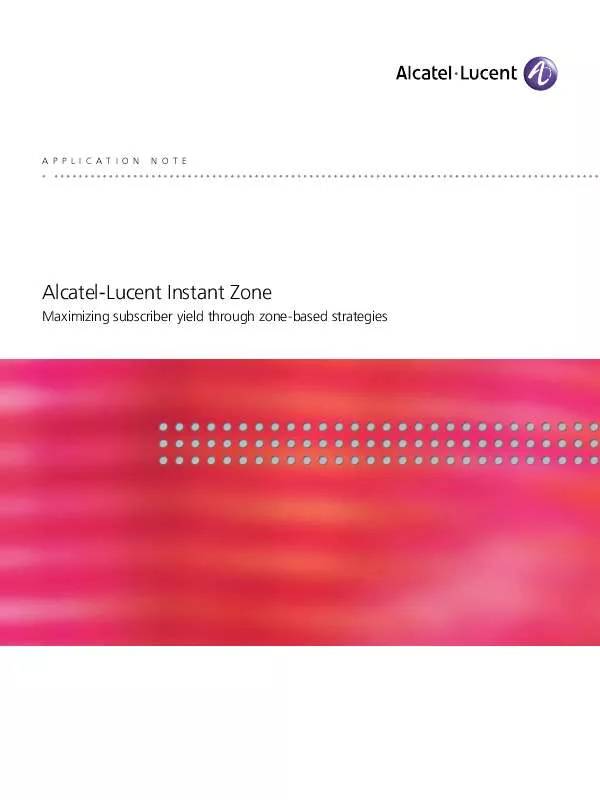 Mode d'emploi ALCATEL-LUCENT INSTANT ZONE