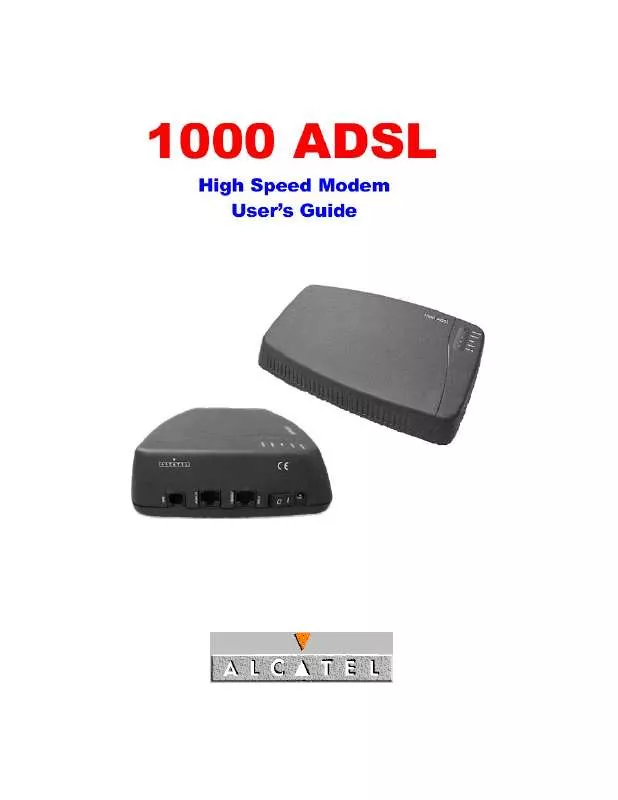 Mode d'emploi ALCATEL 1000 ADSL