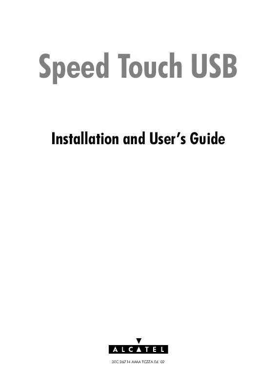 Mode d'emploi ALCATEL SPEED TOUCH USB