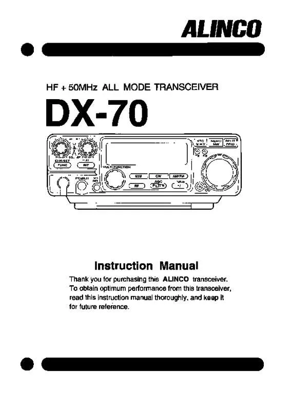 Mode d'emploi ALINCO DX-70