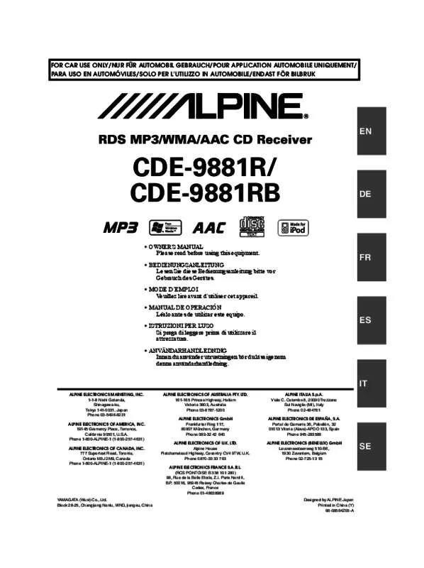 Mode d'emploi ALPINE CDE-9881R_2