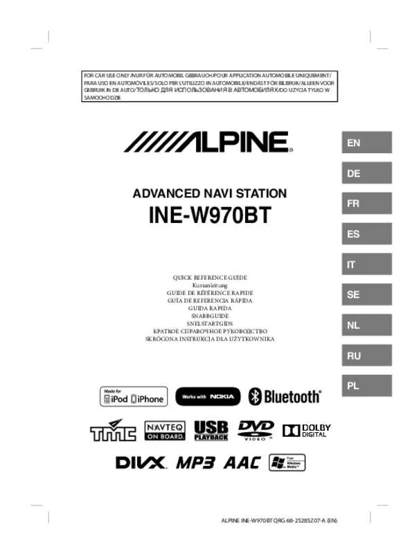 Mode d'emploi ALPINE INE-W970BT