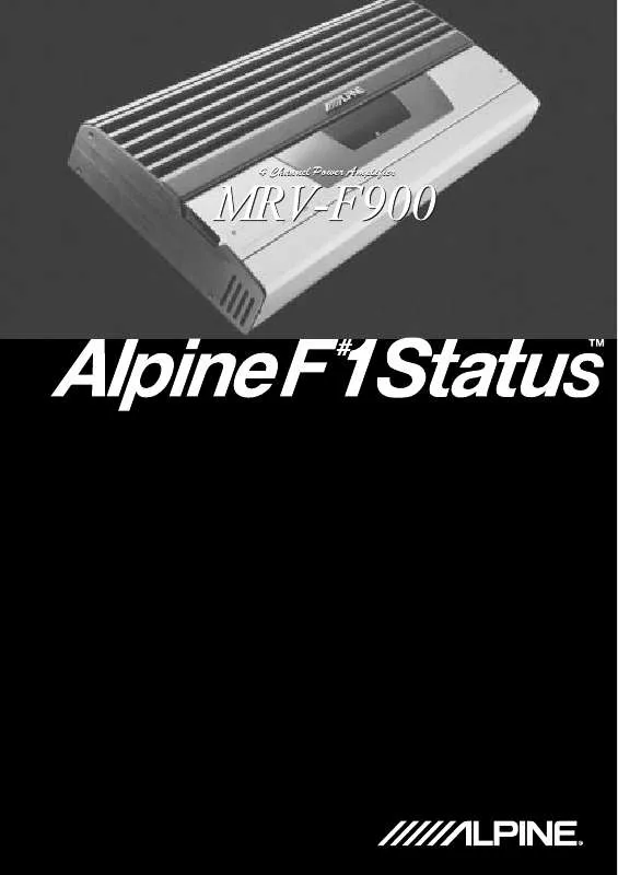 Mode d'emploi ALPINE MRV-F900