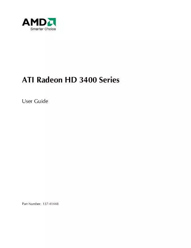 Mode d'emploi AMD ATI RADEON HD 3400