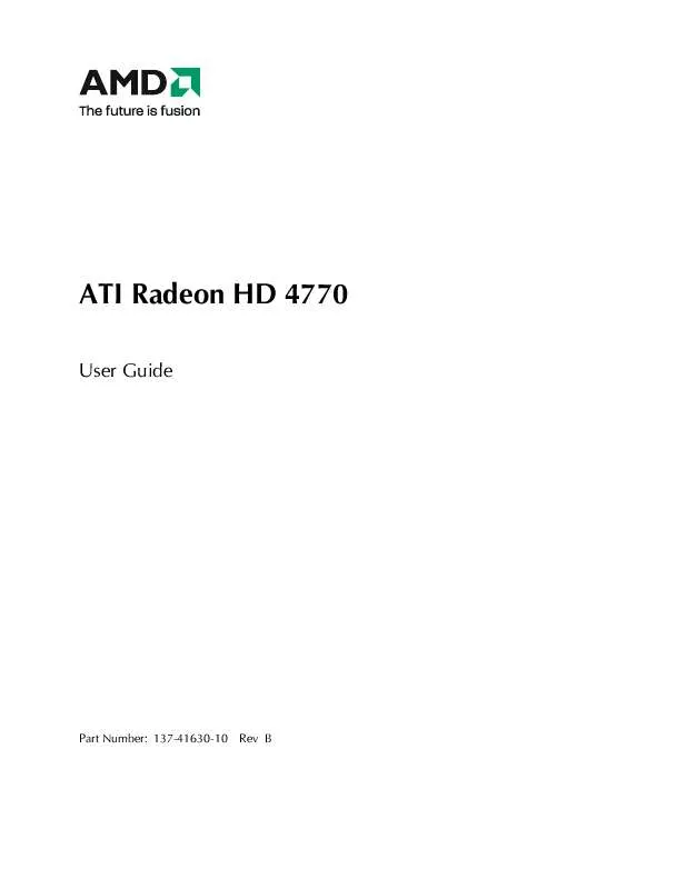 Mode d'emploi AMD ATI RADEON HD 4770