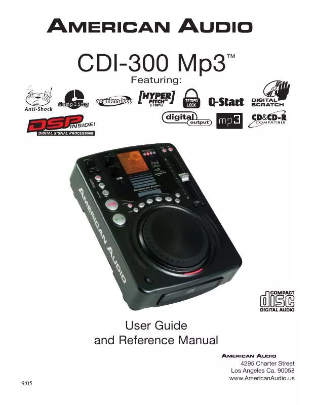 Mode d'emploi AMERICAN AUDIO CDI-300 MP3