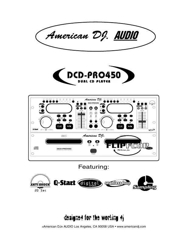 Mode d'emploi AMERICAN AUDIO DCD-PRO 450