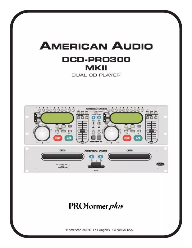 Mode d'emploi AMERICAN AUDIO DCD-PRO300 MKII