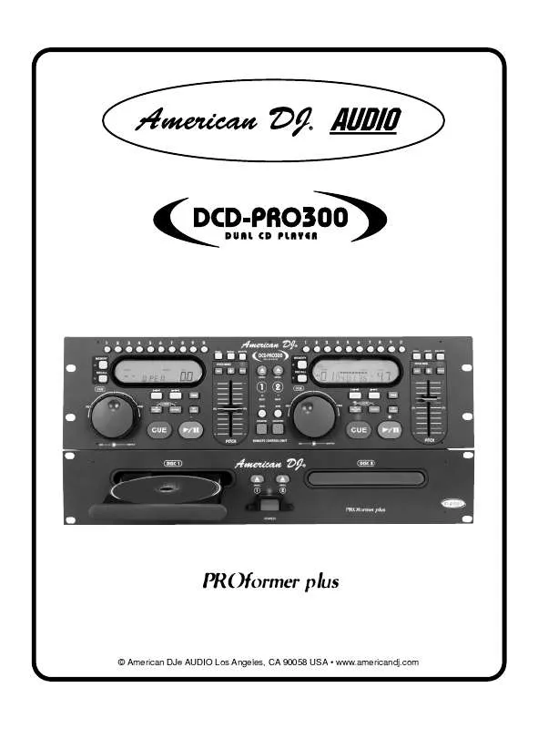 Mode d'emploi AMERICAN AUDIO DCD-PRO300