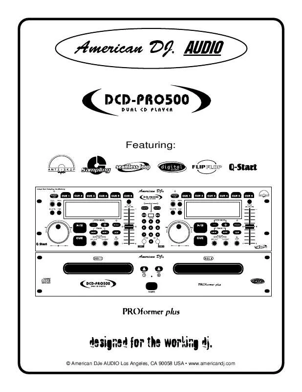 Mode d'emploi AMERICAN AUDIO DCD-PRO500
