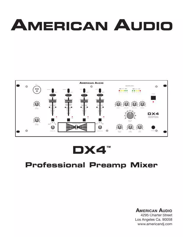 Mode d'emploi AMERICAN AUDIO DX4
