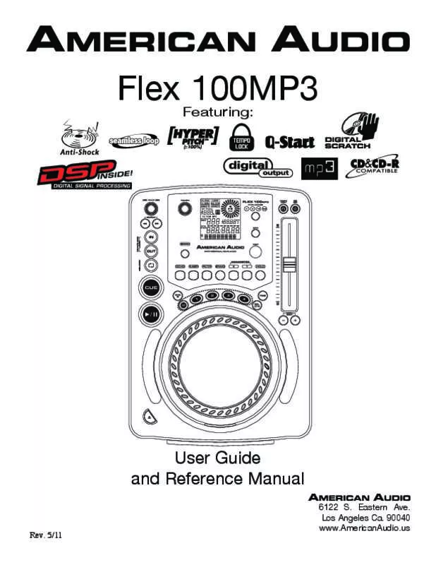 Mode d'emploi AMERICAN AUDIO FLEX 100MP3