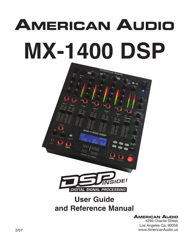 Mode d'emploi AMERICAN AUDIO MX-1400 DSP