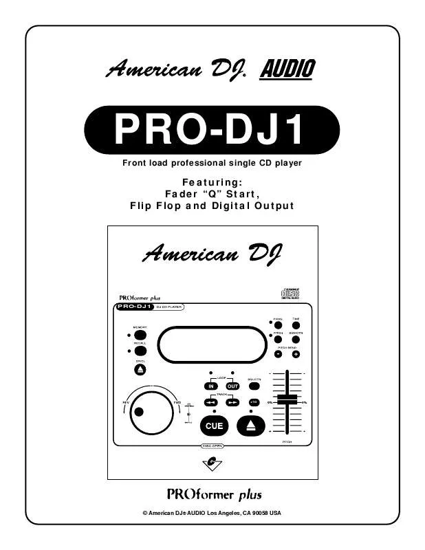 Mode d'emploi AMERICAN AUDIO PRO-DJ1S