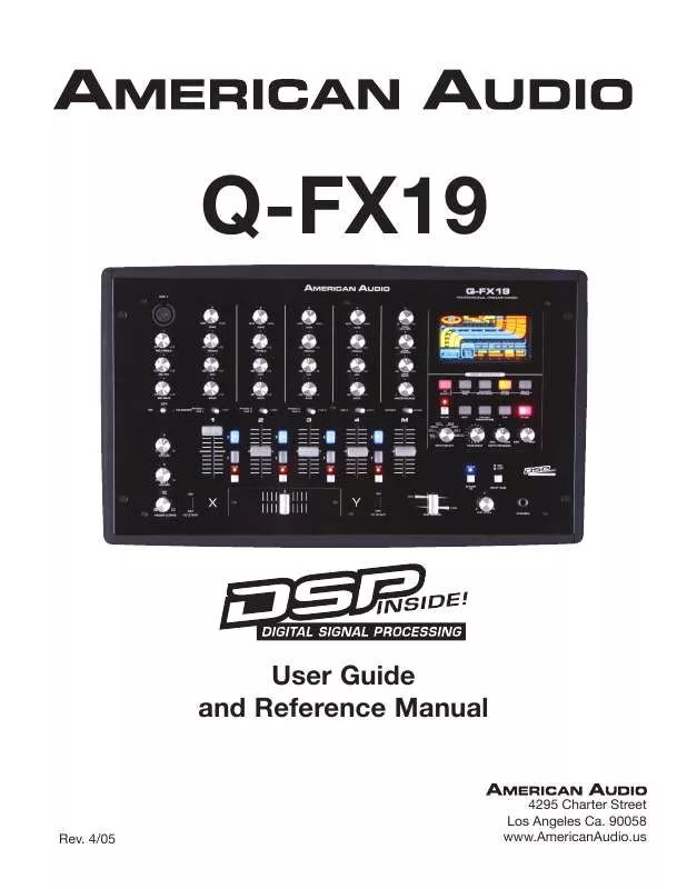 Mode d'emploi AMERICAN AUDIO Q-FX19