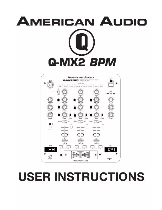 Mode d'emploi AMERICAN AUDIO Q-MX2 BPM