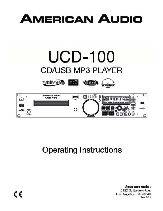 Mode d'emploi AMERICAN AUDIO UCD-100
