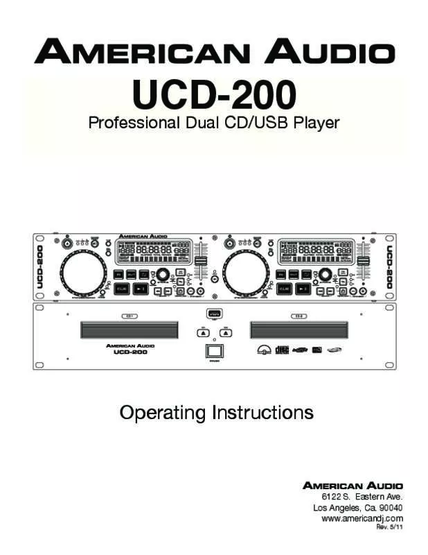 Mode d'emploi AMERICAN AUDIO UCD-200