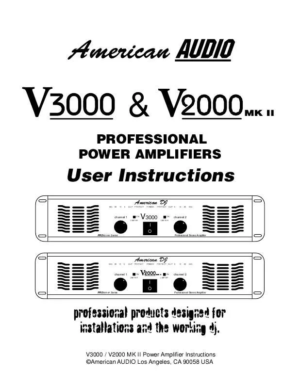 Mode d'emploi AMERICAN AUDIO V2000 MKII
