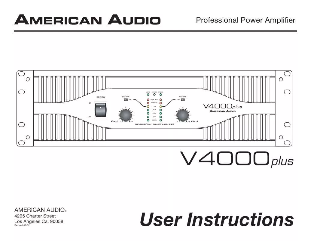 Mode d'emploi AMERICAN AUDIO V4000
