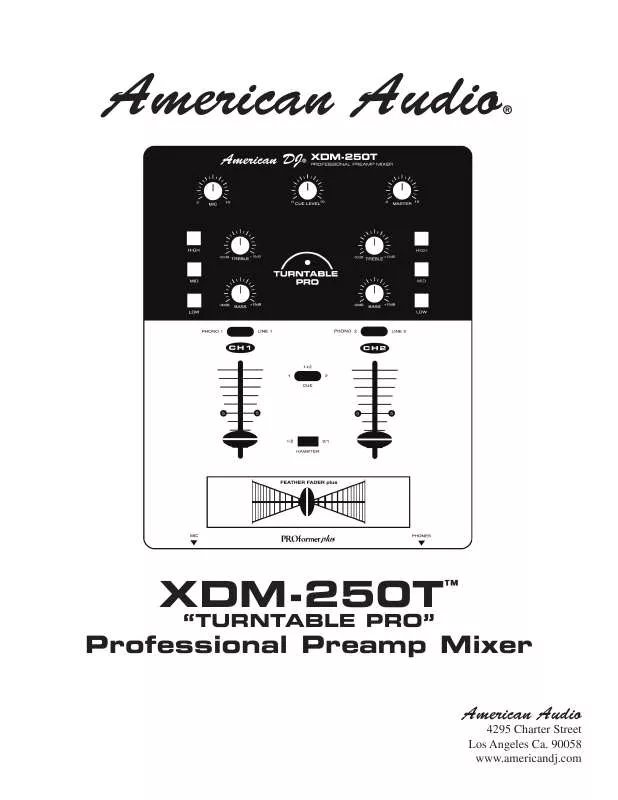 Mode d'emploi AMERICAN AUDIO XDM-250T