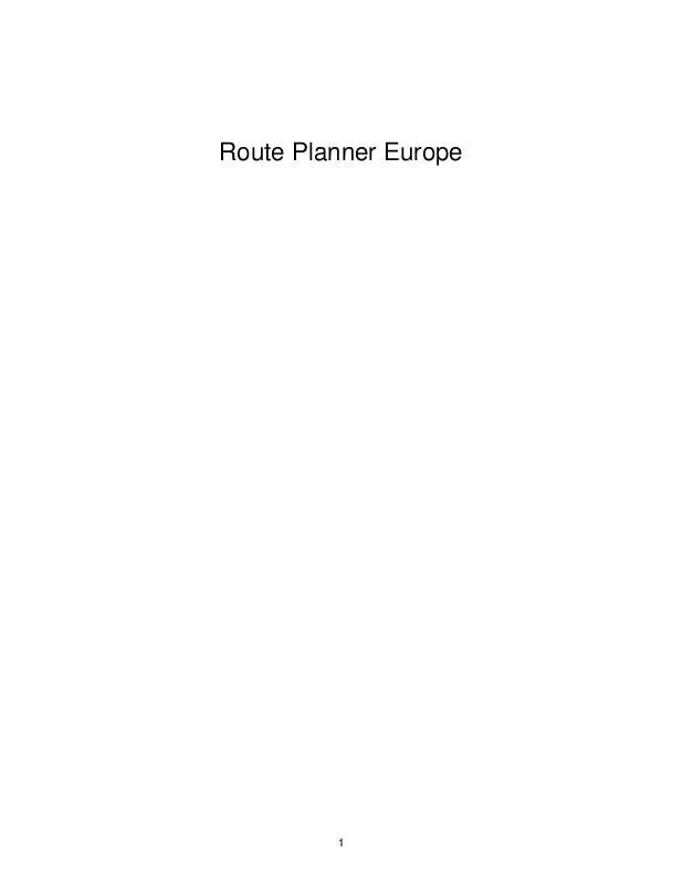 Mode d'emploi AND TECHNOLOGY ROUTE PLANNER EUROPE