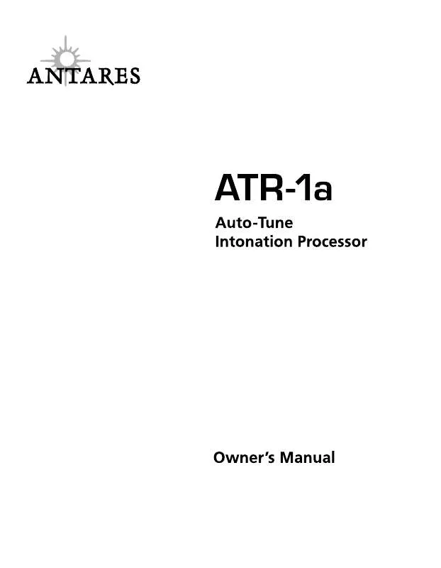 Mode d'emploi ANTARES ATR-1A