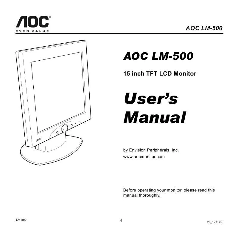 Mode d'emploi AOC LM500