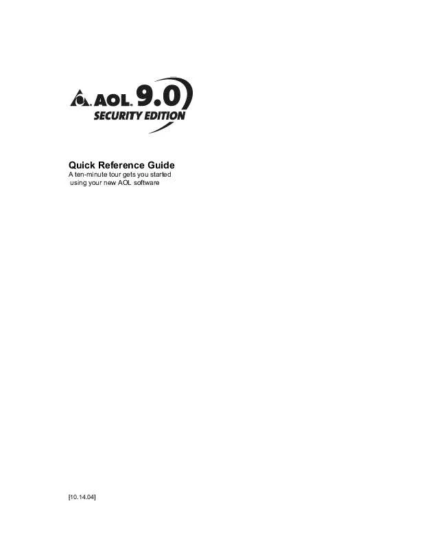 Mode d'emploi AOL SECURITY EDITION 9.0