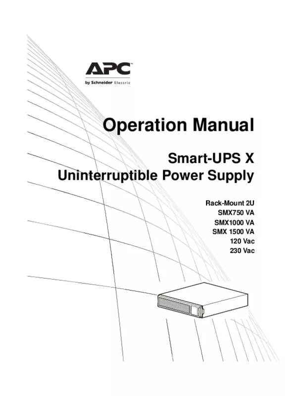 Mode d'emploi APC SMART-UPS X 1000VA LCD 230V