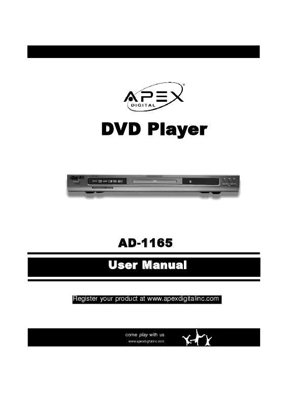 Mode d'emploi APEX DIGITAL AD-1165