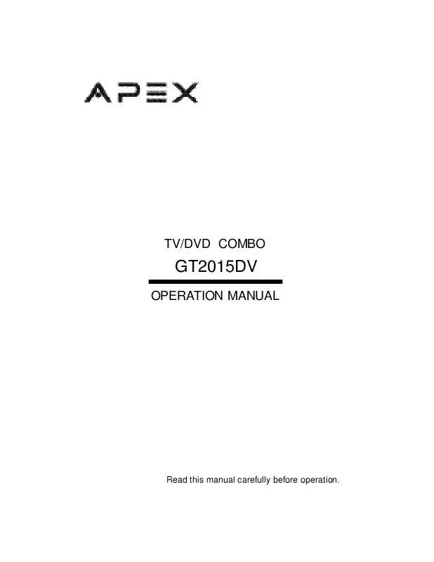 Mode d'emploi APEX GT2015DV