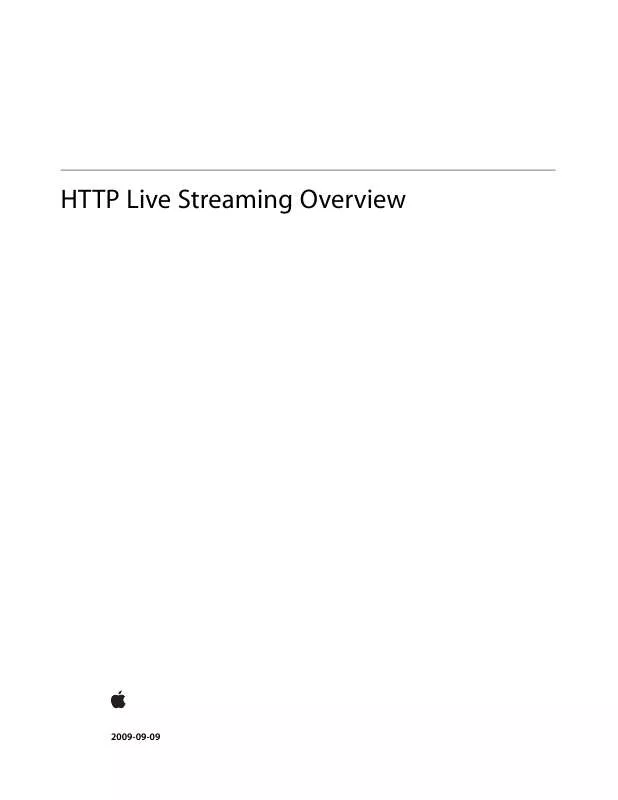 Mode d'emploi APPLE HTTP LIVE STREAMING