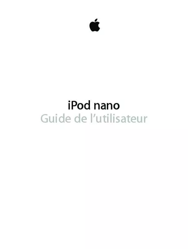 Mode d'emploi APPLE IPOD NANO 16 GO