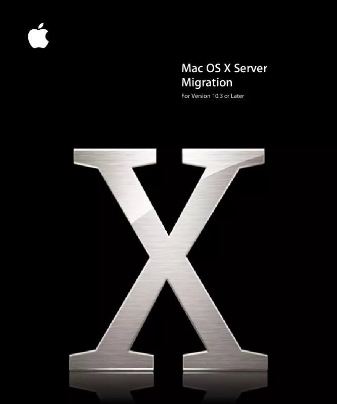 Mode d'emploi APPLE MAC OS X SERVER 10.3