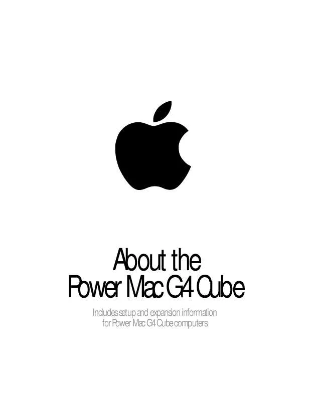 Mode d'emploi APPLE POWER MAC G4 CUBE